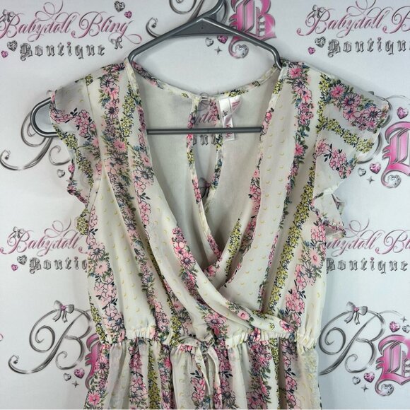 Japna kids romper long maxi dress style flowers Pink Floral High Low Dress - Picture 7 of 14